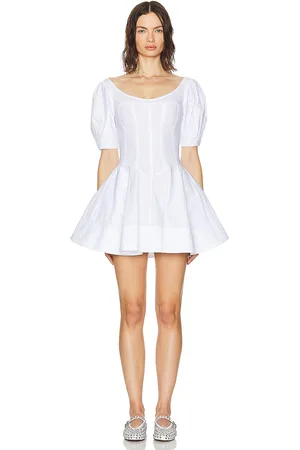 Helsa Poplin Sculptural Mini Dress in