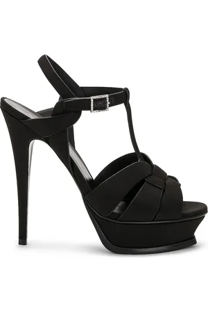 Saint Laurent Tribute Platform Sandal in Black