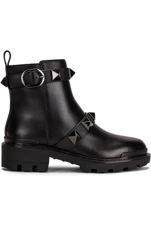 VALENTINO GARAVANI Short Roman Stud Boots in Black