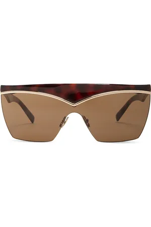 Saint Laurent SL 614 Mask Sunglasses in Brown