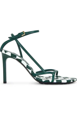 Bottega Veneta Leaf Ankle Strap Sandal in Dark Green