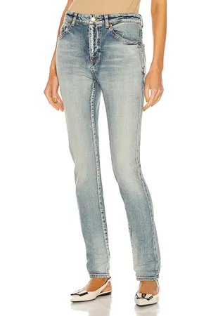 Saint Laurent Medium Waist Skinny Jean in Denim-Light