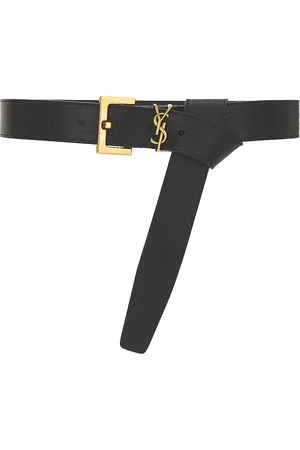 Saint Laurent Cassandre Long Belt in Black