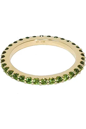 Fry Powers Pave Gem Stacking Ring in Green