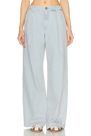 SPRWMN Pleated Denim Trouser in Denim-Light