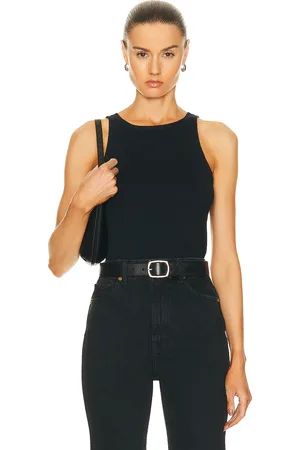 NILI LOTAN Jennifer Rib Tank Top in Black