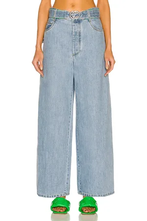 Bottega Veneta Light Bleached Belted Trouser in Denim-Light