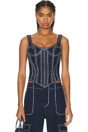 Ilkyaz Ozel Kaia Corset in Denim-Dark