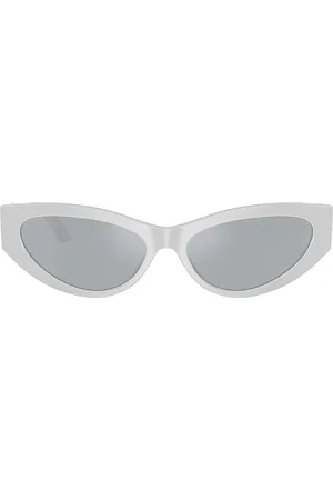 VERSACE Cat Eye Sunglasses in Metallic Silver