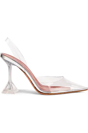 Amina Muaddi Holli Glass Heel in White