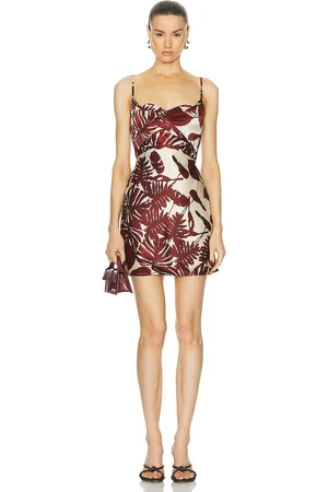 Nicholas Haley Cowl Draped Mini Dress in Brick