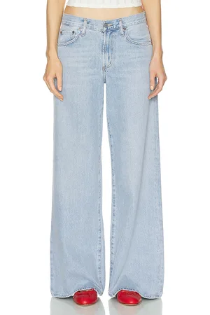 AGOLDE Clara Low Rise Baggy Flare in Denim-Light