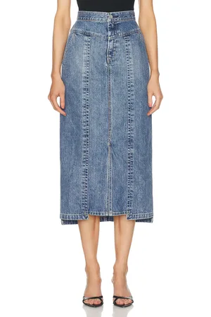 Moussy Clovernook Skirt in Denim-Dark