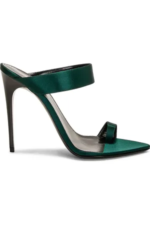 Saint Laurent Martha Sandal in Dark Green