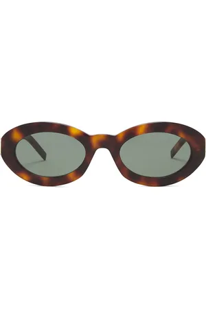 Saint Laurent Oval Sunglasses in Brown