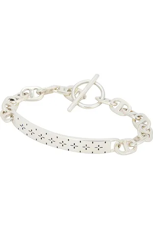 Maple Bandana Id Bracelet in Metallic Silver