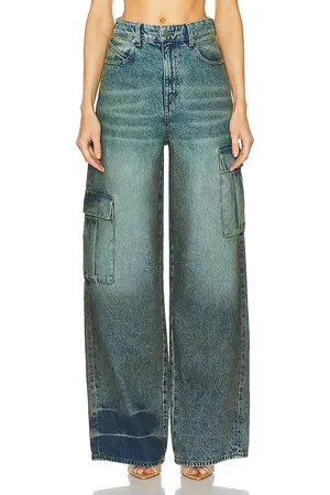 RTA Wide Leg Cargo Pant in Grey