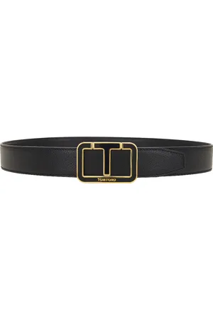 Tom Ford Shiny Grain Goat Enamel Scored T Belt in