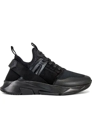 Tom Ford Velvet & Neoprene Jago Sneakers in Black