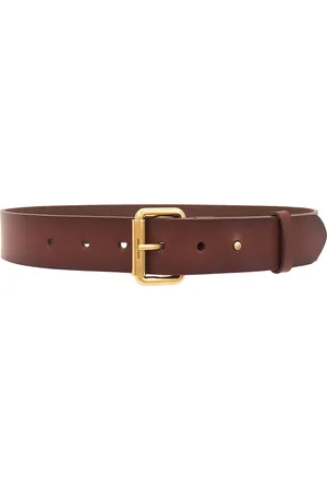 Saint Laurent Motorcycle Belt in Chocolate