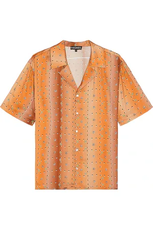 SIEDRES X Fwrd Resort Collar Short Sleeve Shirt in Orange