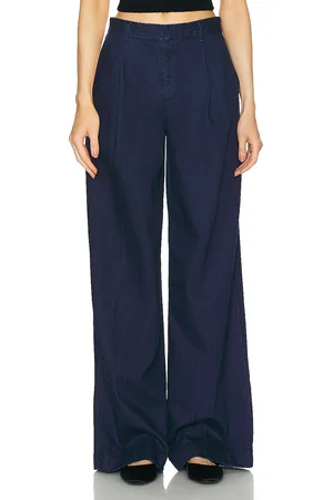 SPRWMN Pleated Trouser in Denim-Dark