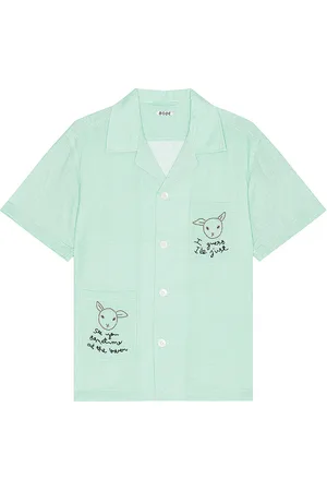 BODE See You At The Barn Short Sleeve Shirt in Mint