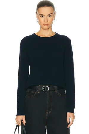 Guest In Residence Light Rib Crew Sweater in Navy