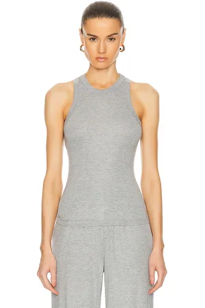 SPRWMN Rib Racer Front Tank Top in Grey