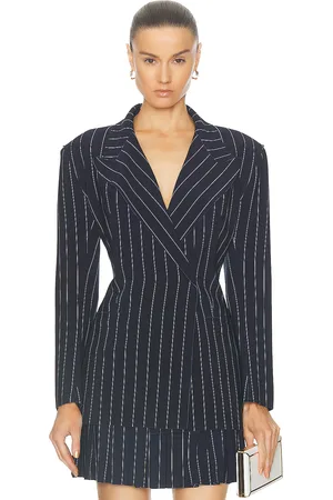 Norma Kamali Classic Double Breasted Jacket in Navy