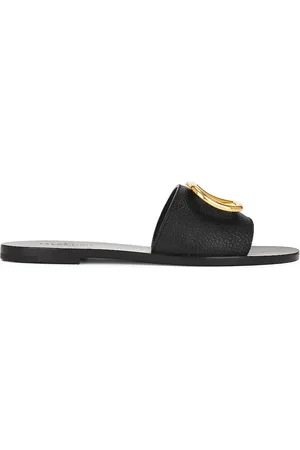 VALENTINO GARAVANI V Logo Signature Slide in Black
