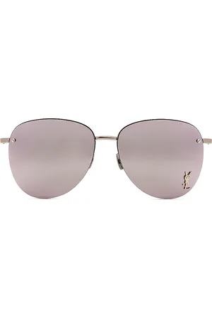 Saint Laurent SL 328/K M Sunglasses in Metallic Silver