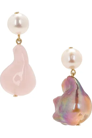 COMPLETEDWORKS Recycled Silver Bio Resin Pearl Earrings in Metallic Gold
