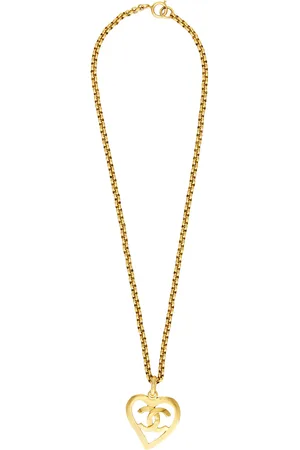 CHANEL 1995 CC Heart Necklace in Metallic