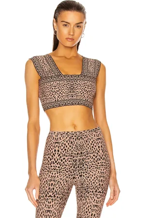 Alaïa Jacquard Print Fitted Top in Blush