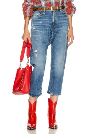 R13 Tailored Drop Denim in Denim-Medium
