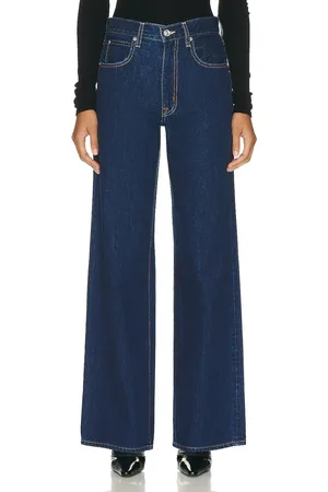 SLVRLAKE Grace Straight Leg in Denim-Dark