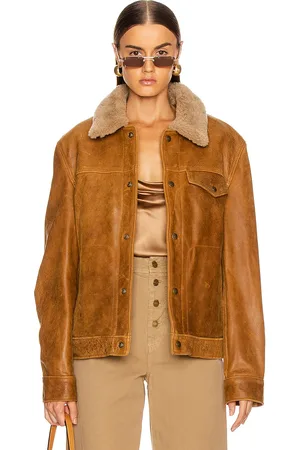 Schott NYC Waxy Vintage Buffalo Trucker in Neutral
