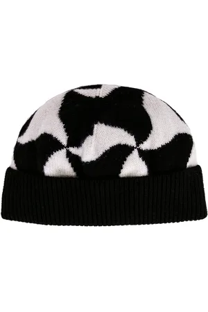 Bottega Veneta Wavy Triangle Wool Beanie in Black