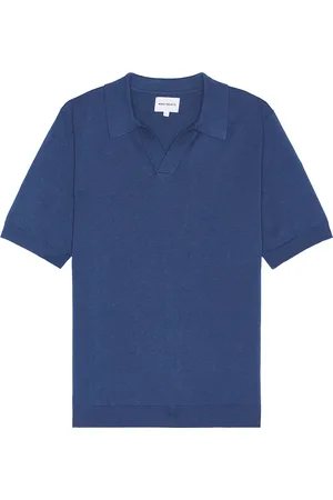 Norse projects Leif Cotton Linen Polo in Blue