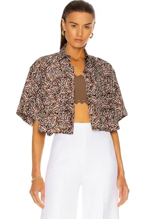 Alaïa Massai Short Sleeve Top in Brown