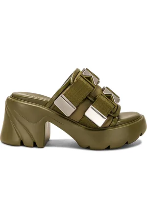 Bottega Veneta Flash Mule Sandal in Green