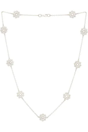 Maple Orbit Chain Necklace in Metallic Silver