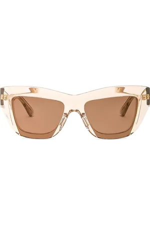 Bottega Veneta Edgy Square Sunglasses in Nude