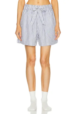 Tekla Stripe Short in Blue