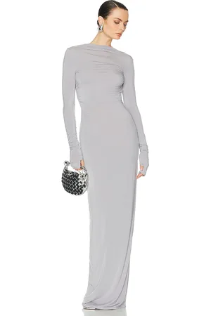 Helsa Jersey Backless Maxi Dress in Grey