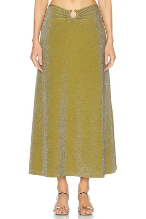 JOHANNA ORTIZ Rainstorm Midi Skirt in Green
