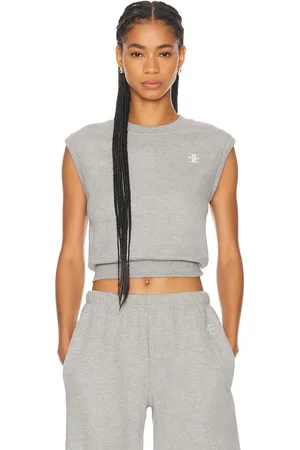 ÉTERNE Sleeveless Crewneck Top in Grey