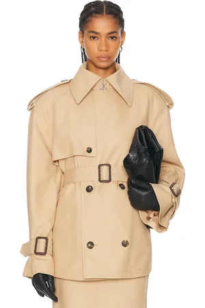 WARDROBE.NYC Cropped Trench in Beige