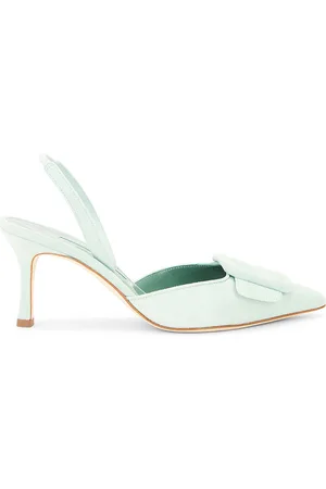 Manolo Blahnik Maysli 70 Suede Pump in Mint